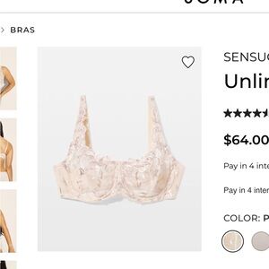 Soma Lace Underwire Bra in Blush Cream